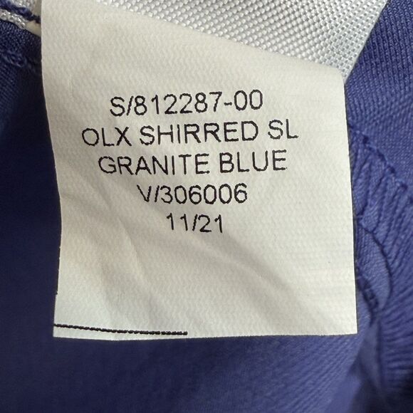 Banana Republic Shirred Waist Slit Midi Skirt Granite Blue Size 4 Slip Skirt - Picture 11 of 15